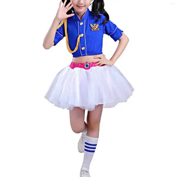 Roupas Defina crianças crianças meninas Cheerleader Costume School School Child Cheer Fort for Carnival Party Halloween Cosplay Roupas