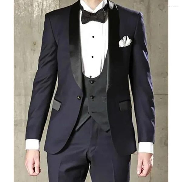 Мужские костюмы последняя костюма Notch Late Flat Slim Fit British Style Boutique Wedding Set Classic Blazers Men Designer Olde