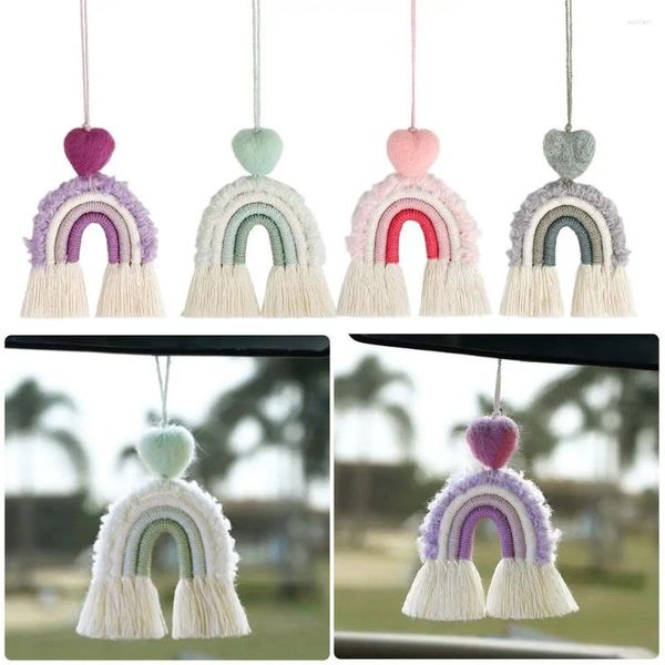 Dekorative Figuren 2 PCs Makrame Regenbogenwand Hanging Ornament Colored Boho Wohnkultur