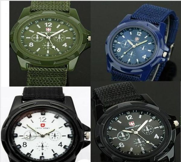 Ganzes Mix 4Colors coole Sommer Männer Sport Military Armee Pilotstoffsgurt Sportmänner Gemius Army Watch Sa0035414322