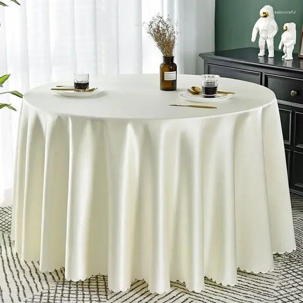 Masa bezi düğün yuvarlak masa örtüsü modern saf renk stili mat beyaz