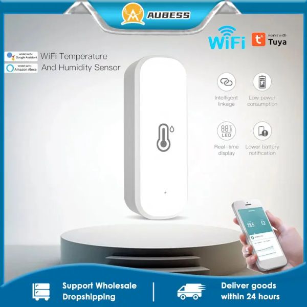 Controllo Tuya Smart WiFi Temperatura Humidità Sensore Smart Home Igrometro interno termometro tramite Alexa Home Care Accessori per gli elettrodomestici