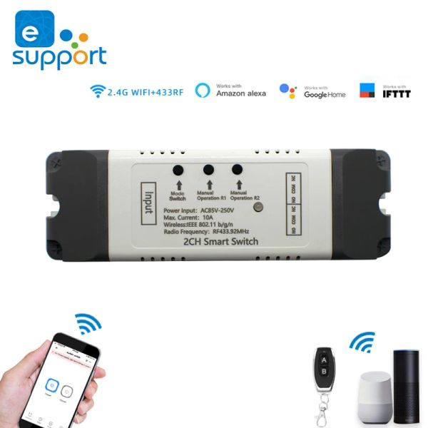 Controle o controlador de porta universal da garagem compatível com Alexa Echo Ewelink App Google Home Smart Garage Door Opener