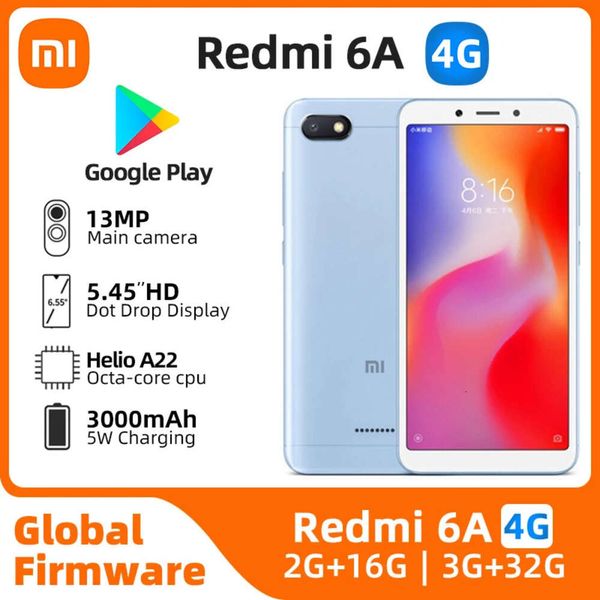 Gebraucht Xiaomi Redmi 6A Android 4G Unlocked 5,45 Zoll 3 GB RAM 32 GB ROM Alle Farben in gutem Zustand Original Handy