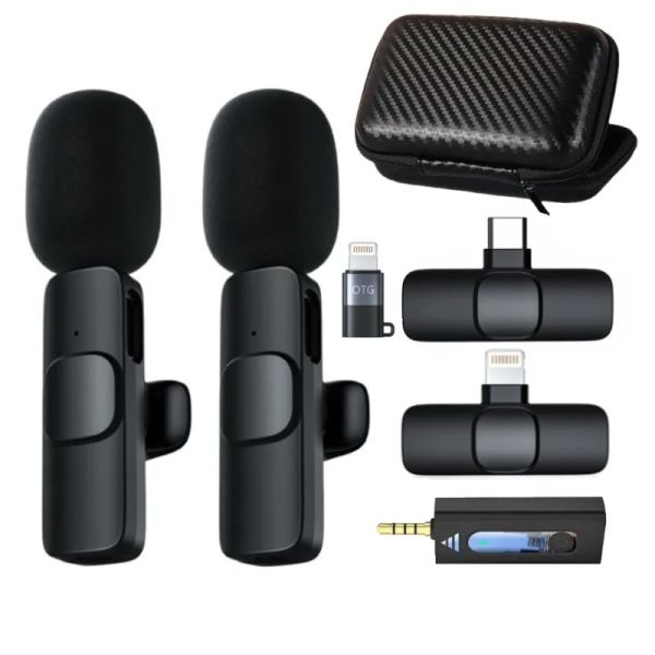 Microfoni Portable Wireless Lavalier Microfono Audio Video Registrazione Minifone Minifone da 3,5 mm per iPhone Android Live Broadcast Mic