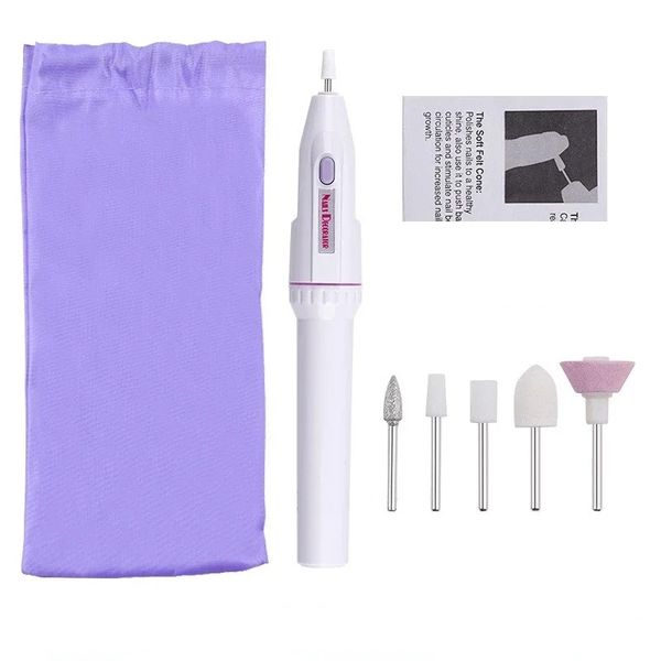 5 em 1 Mini Mini Elétrico Kit de Ferrilhas de unhas Manicure Pedicure Polish (Arquivo de lixamento de lixamento da máquina de lixamento