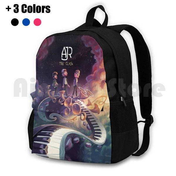 Backpacks Die Clickajr Outdoor Wanderwanders -Rucksack wasserdichtes Campingreisen AJR Die Klick -Click -Clouds Dream Piano Horns Musikalbum Album