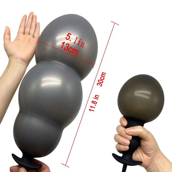 BDSM aufblasbare Analstecker riesige Dildopumpe Expansion Durchmesser 13 cm Erweiterbares Big Butt Prostata Massage -Dilatator sexy Spielzeuge