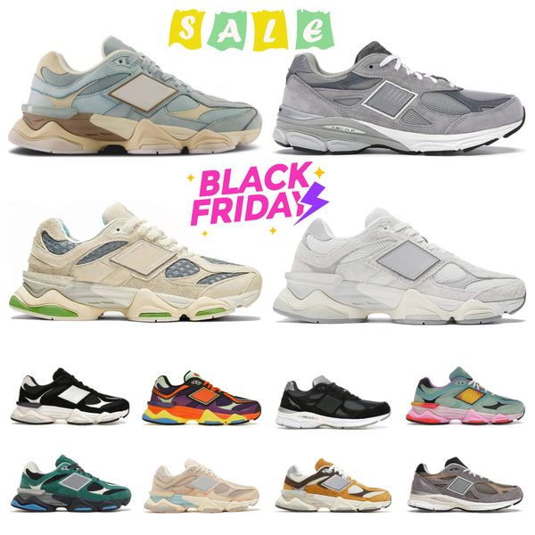 9060S Mens Casual Running Shoes Designer Sneakers Rain Cloud Clingue cinza Castlerock Sal Sea Branco Cristal Pink Quartz Marinha 9060 Mulheres Treinadores Esportivos ao ar livre