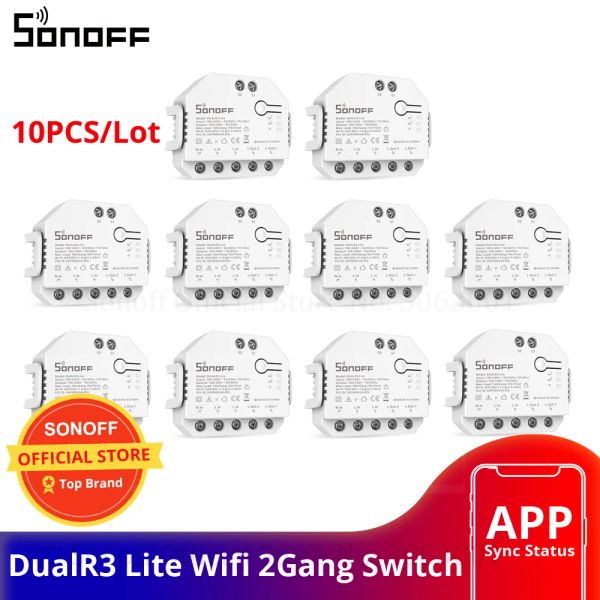 Steuerung 1/20pcs Sonoff Dualr3 Lite DIY Smart Switch Mini WiFi Dual Relay Zwei -Wege -Steuerung Smart Timing Voice für Smart -Home -Automatisierung