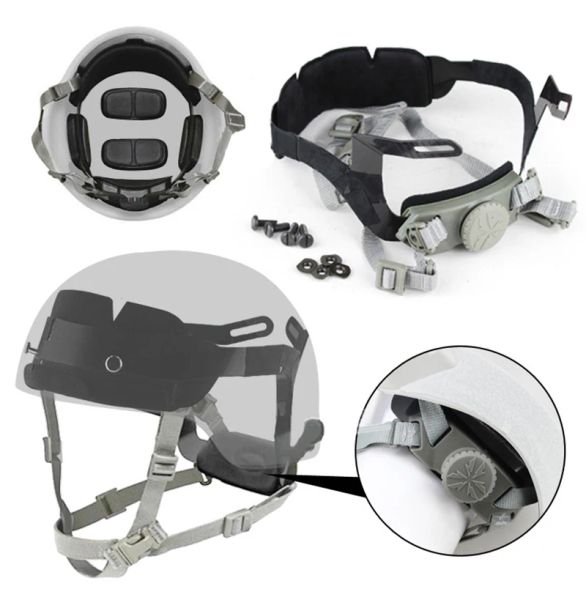 Helme Taktische Helm Kopfverriegelungssystem einstellbares Gurtjagd Helmzubehör Militärhänner Paintball Helm