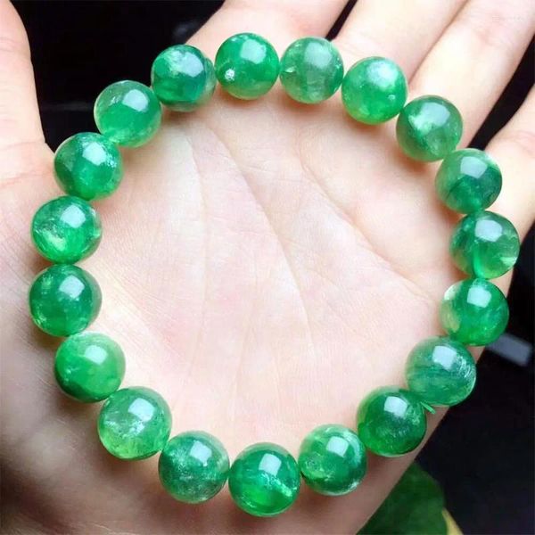 Link Bracelets Natural Green Avó Bracelet Reiki Cura Fengshui Stone Moda para Mulheres Man Jewelry Holiday Gift 7/11mm