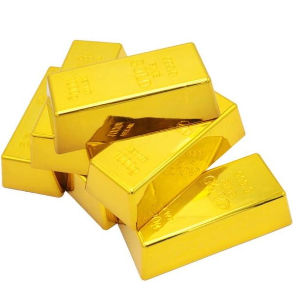 Bolsa de bullão de ouro Fake Gold Bar Bar Paperweight Gold Partop Door Wedge para Decoração do escritório em casa Tamanho 67 por 3 por 2 polegadas 2307078