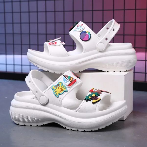 Sandals for Women 2023 Piattaforma a cuneo coreano con tacchi alti tacchi da donna scarpe da donna all'aperto sbirciati non sandalias de mujer 240409
