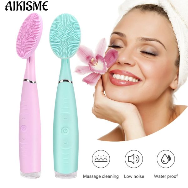 Scrubbers Musca de limpeza facial elétrica Mussagem sonora Lavagem de gel de lavagem Removedor de cravo Muscuador de pele Massageador de poros profundos para rosto