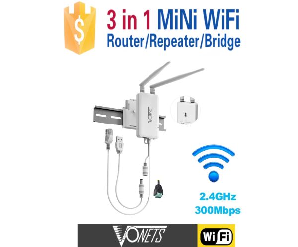 Маршрутизаторы Vonets 2.4g Wi -Fi Router Wi -Fi к проводному мосту Ethernet Repeater Extender Extender RJ45 к адаптеру WiFi для DVR PLC VAP11S