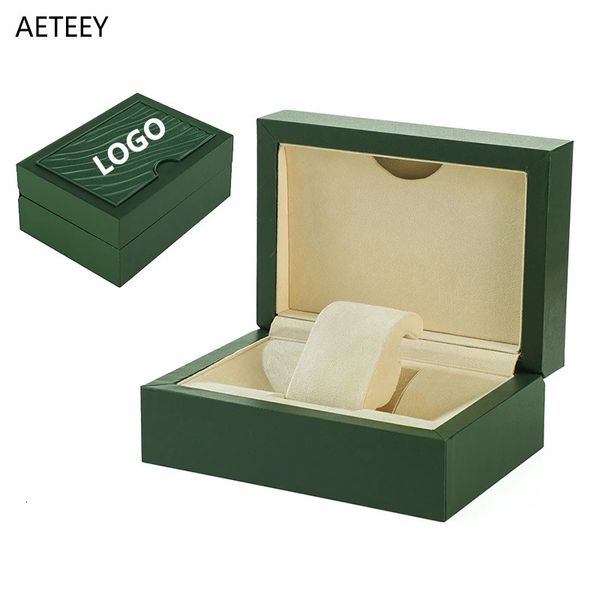 Per la custodia per orologi per orologi di lusso verde puttaccina regalo in pelle per la scatola di stoccaggio di gioielli in legno di collezione di gioielli 240416