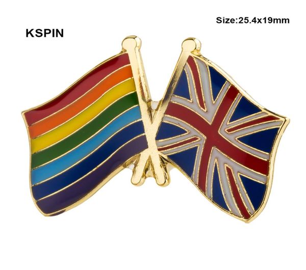 Rainbow Großbritannien Abzeichen Flaggenabzeichen Flagge Lapal Pin an Rucksackstiften für Kleidung xy01489985889