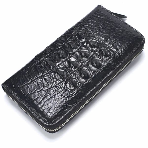 Brieftaschen Luxus echtes Krokodilhaut Leder Herren Brieftasche mit Reißverschluss echtes Leder Alligator Haut Langes Geldbörsen Geldbörsen Geburtstagsgeschenk