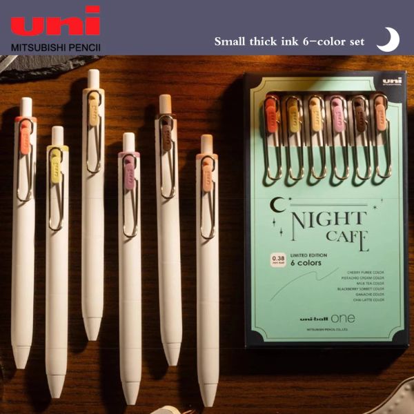 Pens 6pcs/Set Japonya uni jel kalem 0.5mm sınırlı küçük kalın mürekkep renk pres kalemi Umns05 Çizim Yazma Malzemeleri Ofis Kırtasiyesi