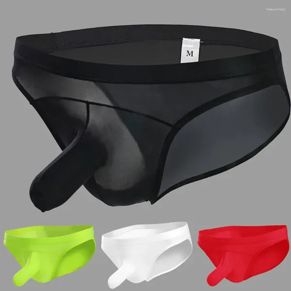 Underpants Mode Elefanten Nase Unterwäsche Herren Ice Seiden sexy Tanga Low -Rise atmungsable Slips Ropa Interieur Hombre