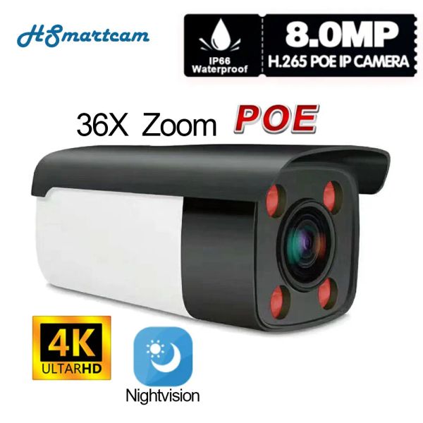 Lens Outdoor 4K 8MP с Sony IMX415 36x Optical Zoom Auto Focus Night Vision 5MP сеть POE IP -камера H.265 Copatable Hikvision