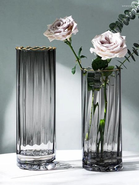 Vasen modernes Haus gerade durch die Peony Hydroponic Crafts Blumentisch Dekoration Vase Glass Desktop Topf Rose