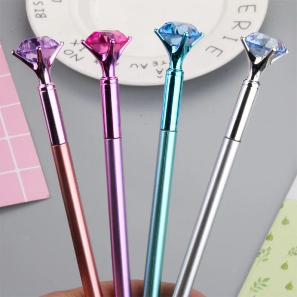 PENS 40pcs Nuovo colore Diamond Head Gel Penna coreana Studenti Creative Cartazione Penna di plastica Blu Refila Regalo per bambini