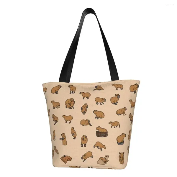 Sacolas de compras moda fofa capybaras bolsa