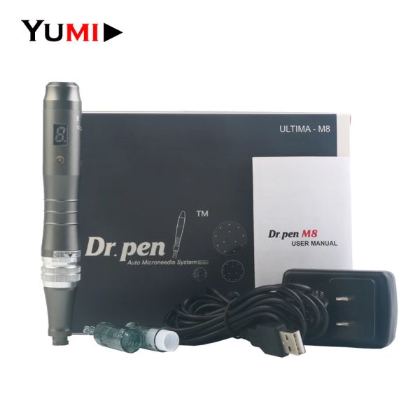 Roller Dr Pen Ultima M8 Derma Wireless Pen per Meso Microneedle Therapy Makeup Amts con Aghi di cartucce 10pcs Dr.Pen M8