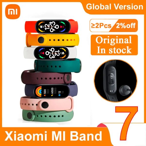 Pulseiras mi banda 7 versão global bracelete inteligente 1.62 