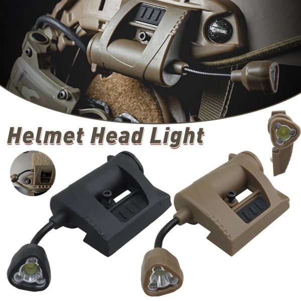 Scopes taktik kask ışık askeri kasklar el feneri 3 mod far naylon enerji kaydetme avcılığı kampı airsoft için açık lamba