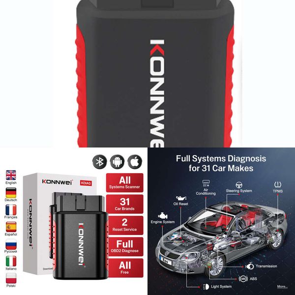 New Konnwei Kdiag Bluetooth Full Car Diagnose Tool All System Auto Scanner Code Reader Öl Reset Batterie serivce kostenlos kostenlos