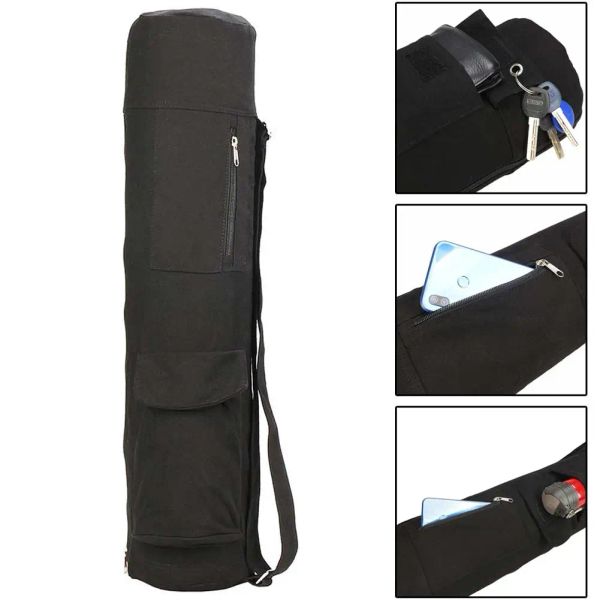 Bolsas novas ginástica portátil Blackyoga Backpack Yoga Mat Backpack Backpack Yoga Bag de nylon Fitness Exercício