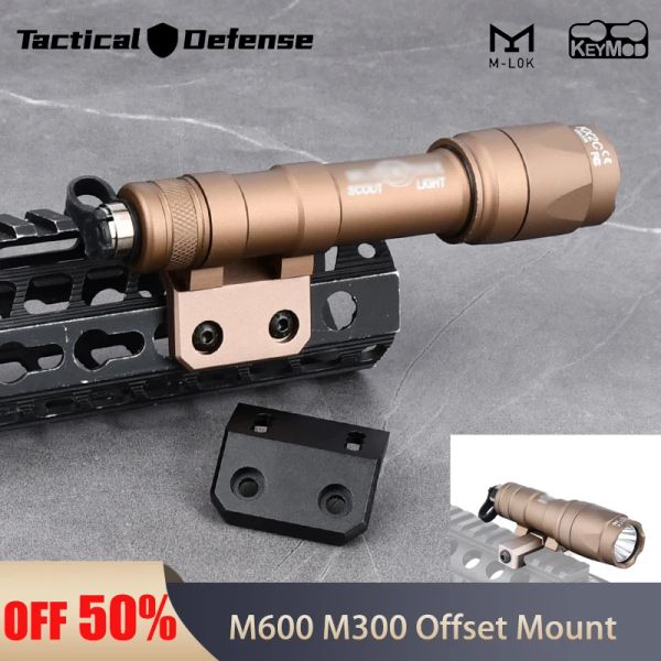 Scopes Tactical M300 M600 Taschenlampe Offset Basis ARIS WAPON SCOUT LICHT MOUNT FIT HUNTEN AIRSOFT RIFLE MLOK KEYMOD 20mm RAIL Accesso