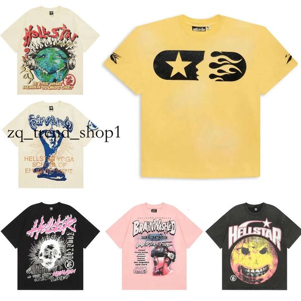 Рубашка Hellstar Hellstar футболка Tee Mens Mens Designer Designer Tshirt Graphic Tee Clothing бесплатная хипстерская ткань уличная граффити -пиджа