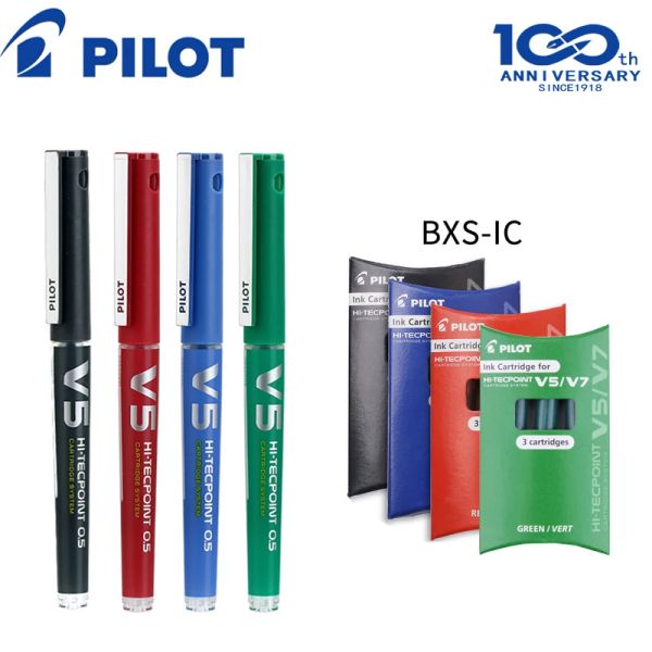 Pens piloto bxcv5 tipo líquido direto caneta gel 0,5 mm de tanque de tinta substituível Comprimento de escrita é 1500m Estudo papelaria de escritório