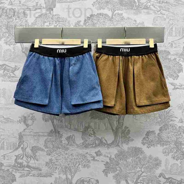 Shorts Shorts Designer Spring/Summer Nuovo Miu Nanyou Gaoding Casual e Minimalista in stile tasca con tasca da lavoro Short Short Jeans 1bn9