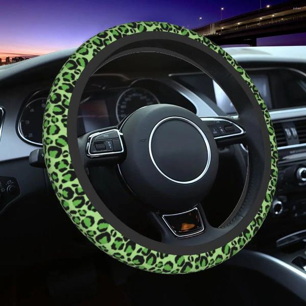 Крышка рулевого колеса зеленый леопардовый автомобиль крышка Camouflage Auto Protector Elastische Car-Accessory