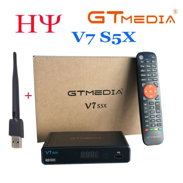 Receptores FTA 1080p GTMedia V7 S5X DVBS2 Receptor de satélite com receptor digital WiFi USB GTMEDIA V7S2X Upgrade Freesat V7S HD sem aplicativo