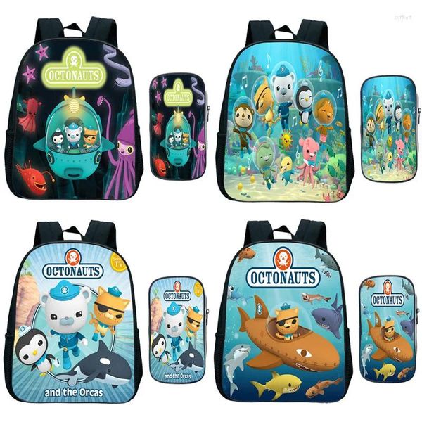 Backpack 2pcs/Define os Octonauts Toddler Kindergarten Bags Kids School Pen Bag meninos meninos desenhos animados bookbags infantil mochila