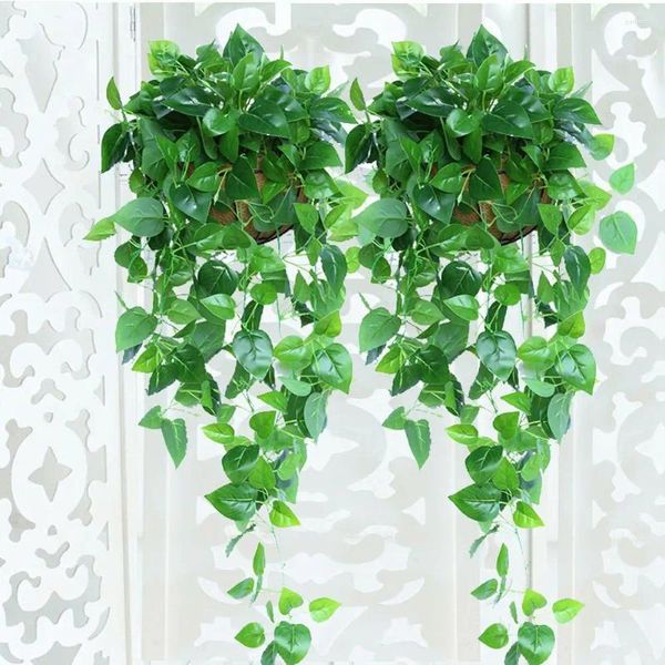 Flores decorativas Planta artificial pendurada guirlandas de hera falsa para casas de decoração de parede de jardim de casamentos Garland