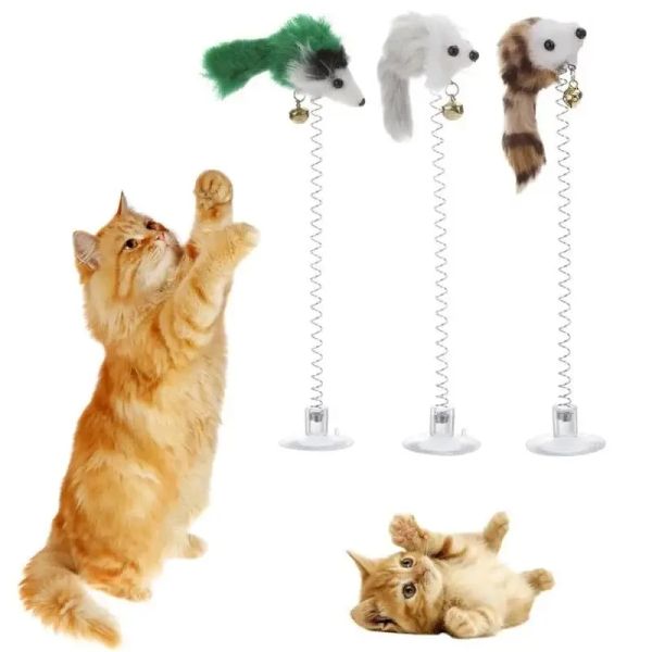 Игрушки 1/3PCS Pet Cat Toy Elastic Feather Fails Toys Toys Cat Kitten Интерактивный кошачий царапина тизеры для питомца для кошачьих принадлежностей