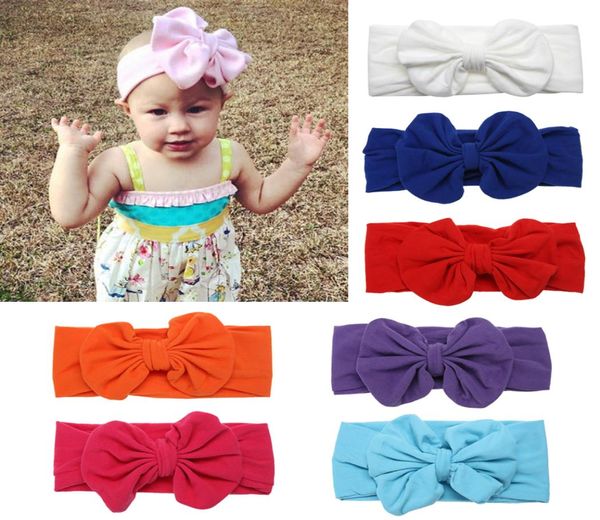 Bandeira da cabeça do bebê de cor sólida garotas lindas bandana do bowknot fofa de cabeçote elicável Hairband5621846