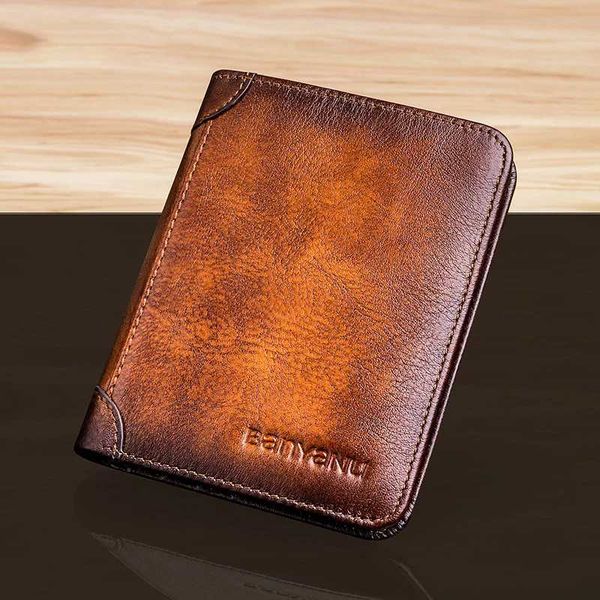 CLIPES DE DINHEIRO Designer de luxo Mens carteira rfid titular de cartões de cartão genuíno Men carteira curta dobra portátil Billfold para masculino y240422