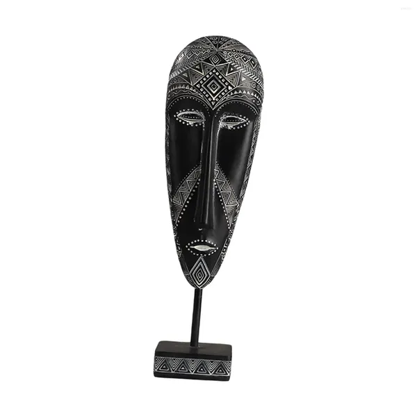 Estatuetas decorativas máscara africana escultura para desktop decoração vintage abstrate arte estátua