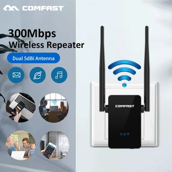 Routers Wireless Mini Router Repeter 300m WiFi Extender Receptor de rede de longo alcance 802.11n WiFi WiFi WiFi Signal Booster