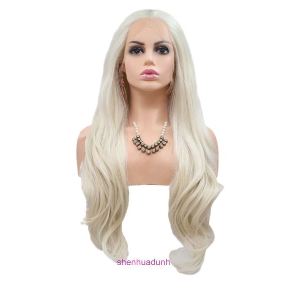 HD onda corporal Destaque Lace Fronteiro Human Human Wigs para mulheres Wig da moda Bandas de cabeça vendidas bem antes de rendas divididas longas com cachos de onda grandes