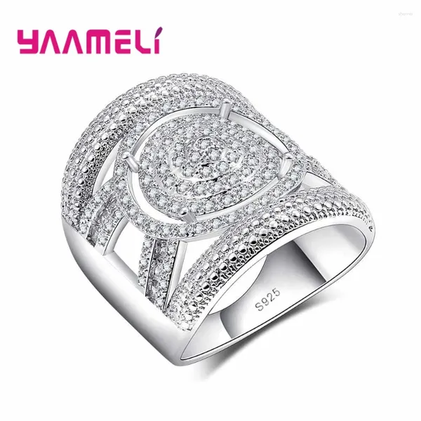 Anelli a cluster Trendy Squisit 925 Sterling Silver Hollow Design Girl Girl Wam wide per appuntamento Regalo a sorpresa