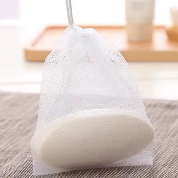 Piatti da 10/20 pezzi in sapone bolla netta portatile porta bagliore bagno doccia in schiuma bianca sapone da bagno esfoliante sacchetti in rete per la pelle per la pelle strumenti puliti